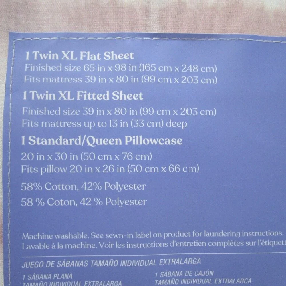 new Wild Sage™ Brushed Cotton 225 TC Tie Dye Stripe Twin XL Sheet Set in Violet